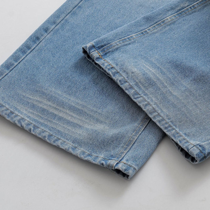 Dame vidde jeans med stilfuld used-look og høj talje Stilla