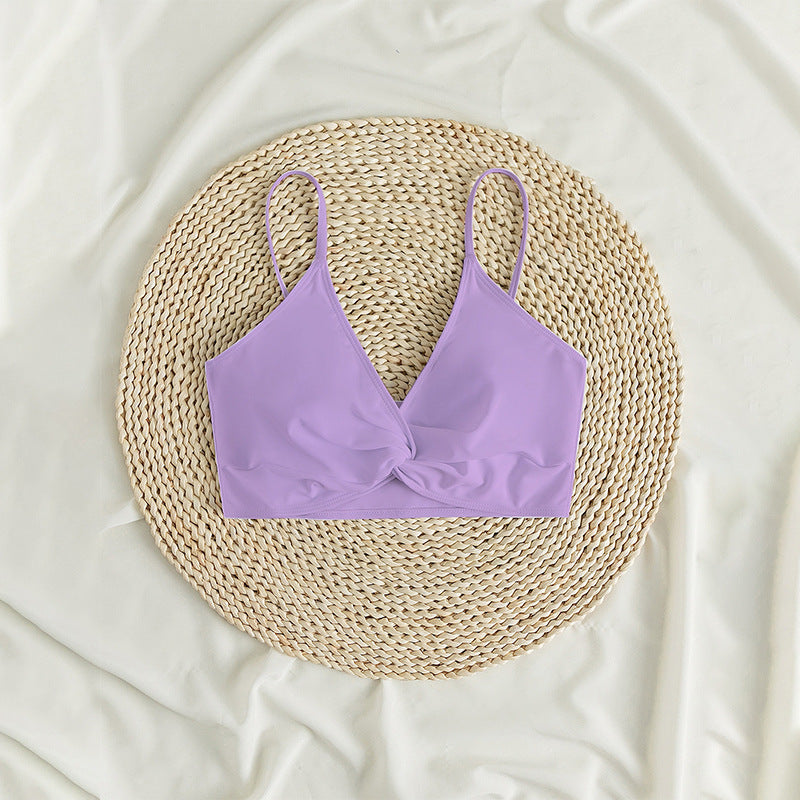 Dame sommerlig Bralette-bikinioverdel med elegant twist-detail Skovae