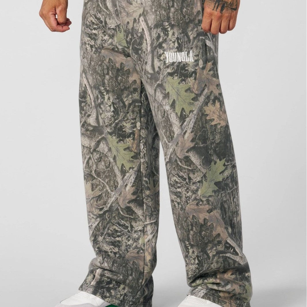 Herren nan bredde camouflagesweatpants med elastisk komfortbund og lår-logo Skovae
