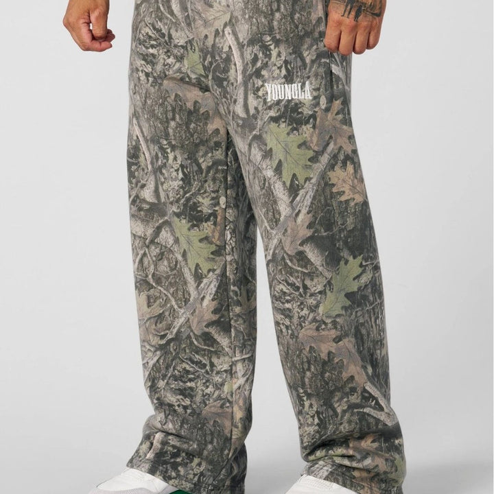 Herren nan bredde camouflagesweatpants med elastisk komfortbund og lår-logo Skovae