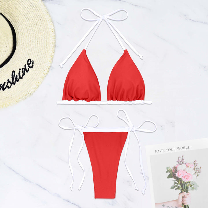 Dame triangel-bikini med justerbare stropper og raffineret snøring Stilla