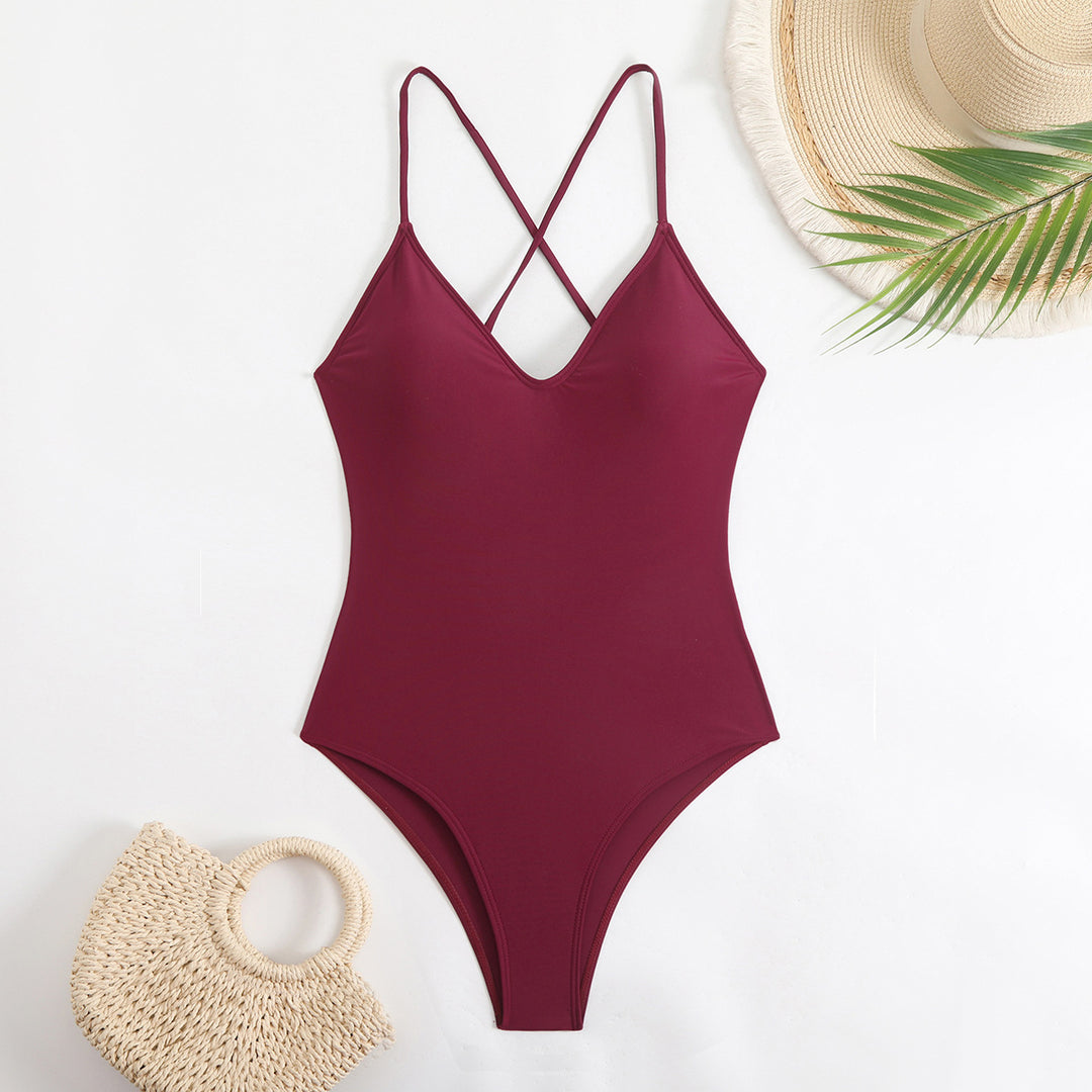 Dame Sporty One-Piece Swimsuit with Cross Straps Skovae