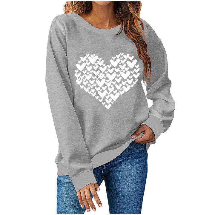 Dame Sweatshirt med kreativt hjertemotiv Stilla