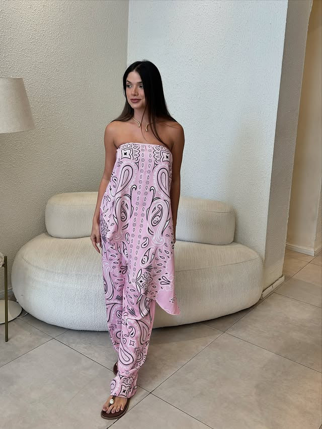 Damer afslappet jumpsuit med løs pasform og stilmønster Skovae