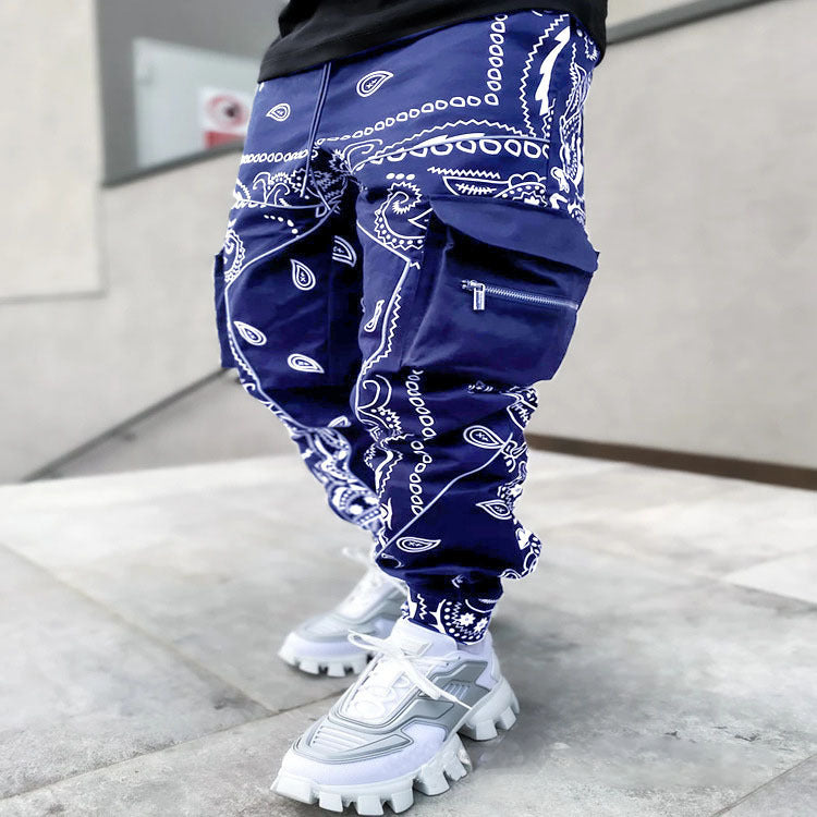 Herre nan Bandana-Cargo-joggingbukser med snor og elastiske manchetter Skovae