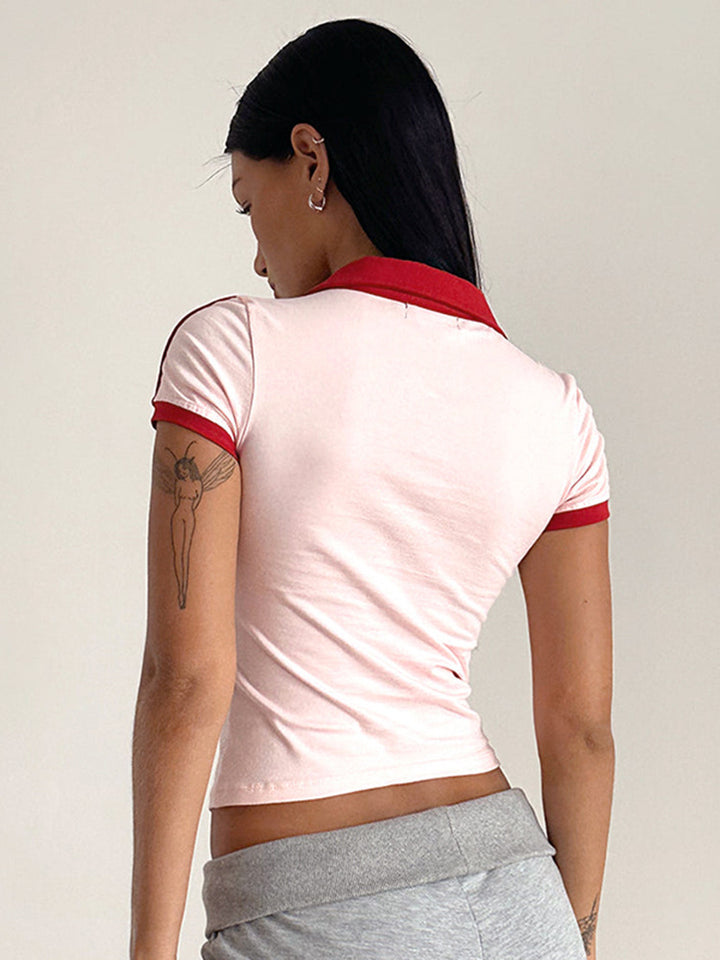 Femme Kortærmet Sport Polo Shirt med Kontrastkant Stilla