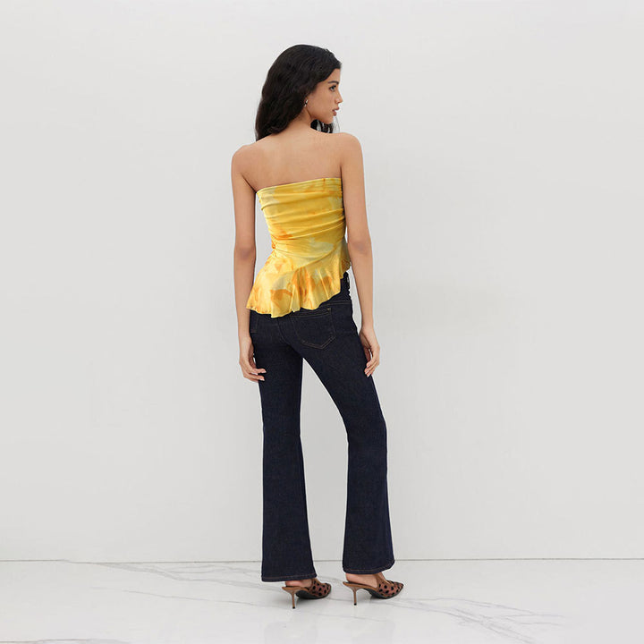 Kvinders bandeau-top med flydende flæser og frill detaljer Stilla
