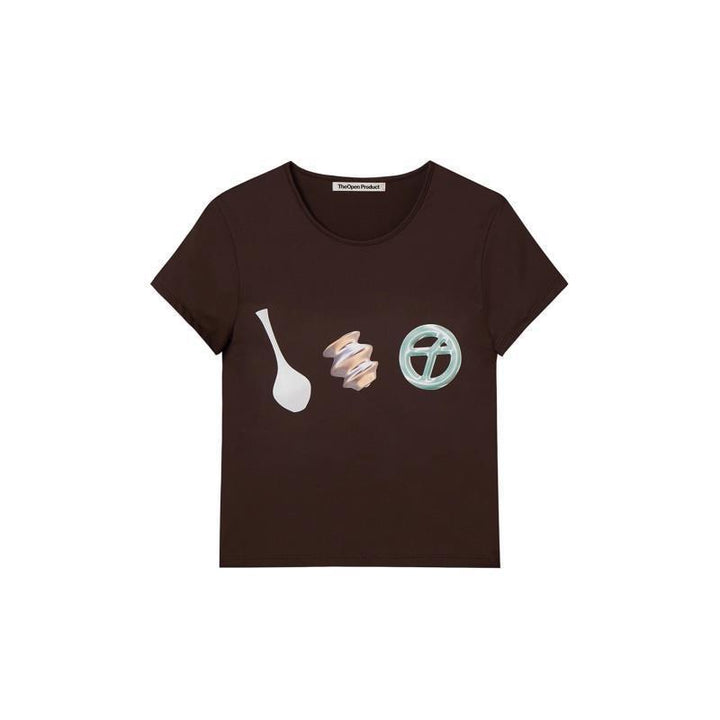 Dame Stilfuldt Grafiktryk T-Shirt Stilla