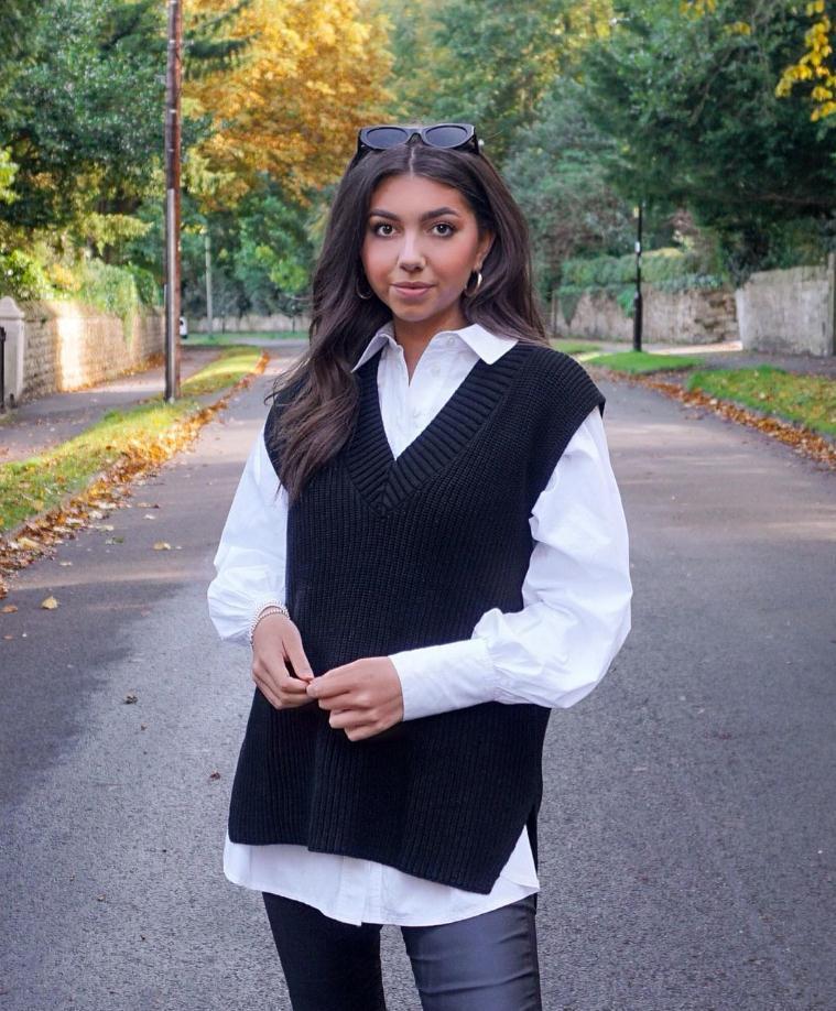 Dame Mode Strikpullover-Vest Stilla