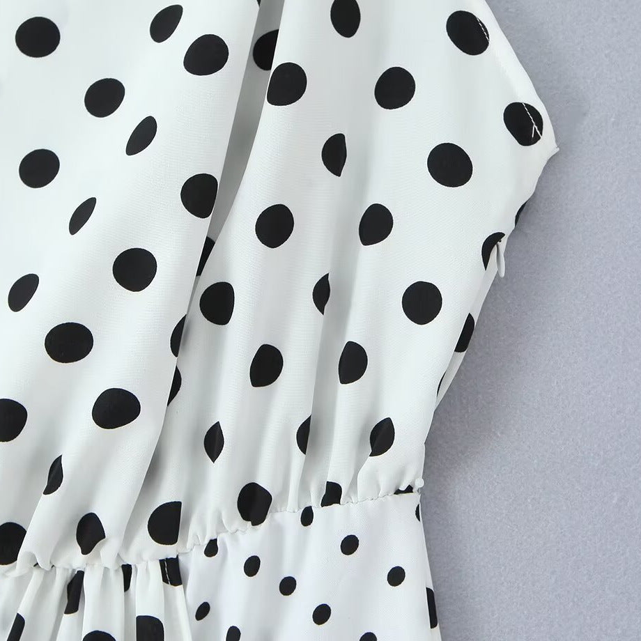 Dame maxikjole med trendy polka-dot mønster Skovae