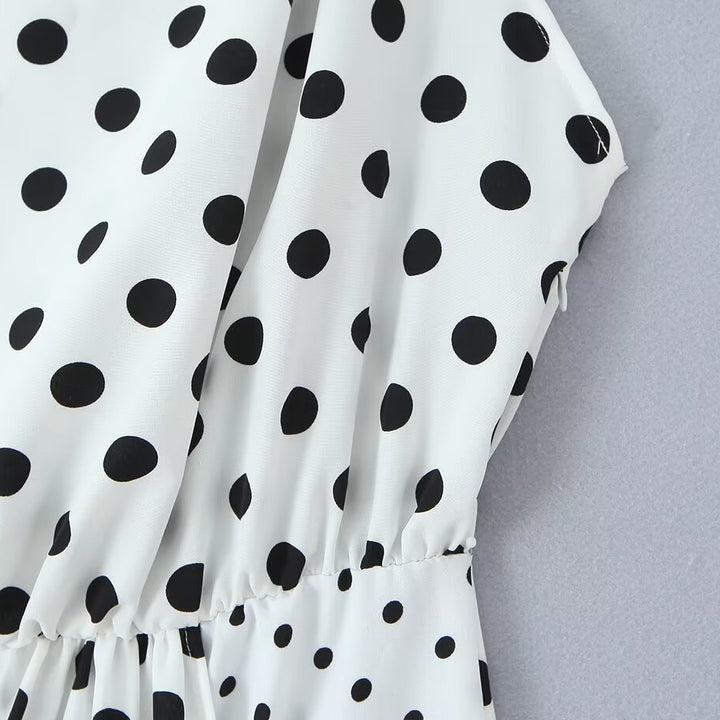 Dame maxikjole med trendy polka-dot mønster Skovae