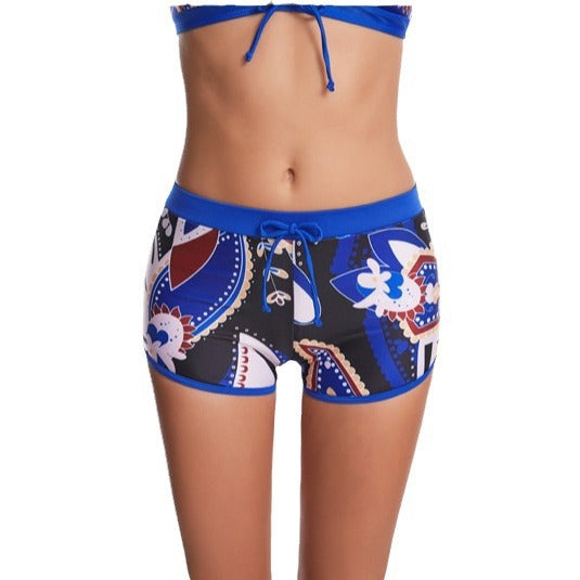 Dame Sporty Bikini-sæt med høj hals og shorts Stilla