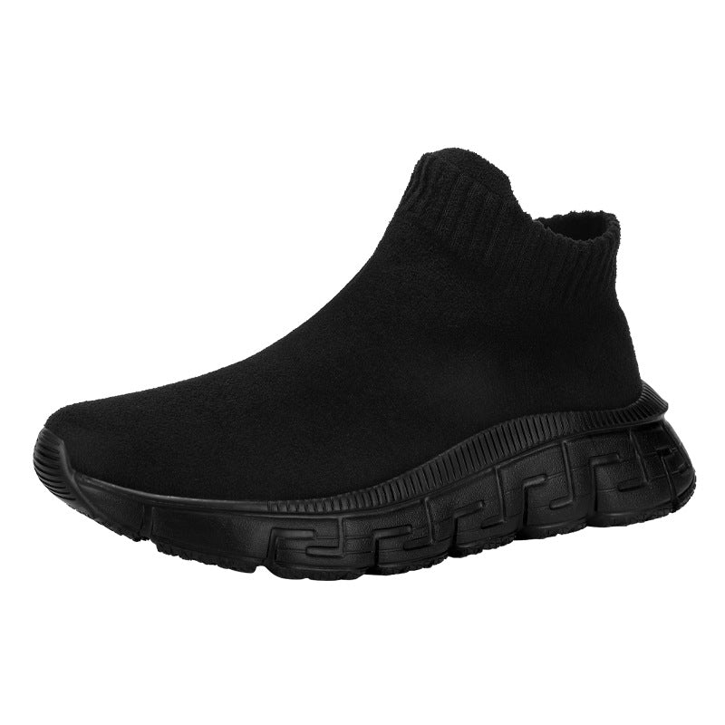 Dame nan hyggelige Sok-Sneaker i teddy-velour med elastisk skaft og stødabsorberende profilsål Skovae