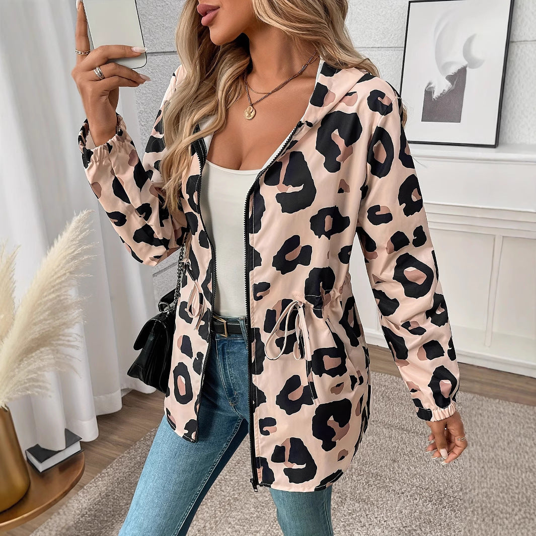 Dame fritidsparkajakke med leopardprint Stilla