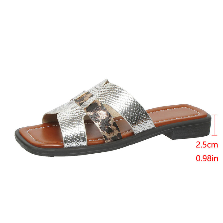 Dame Slide-sandaler med dekorative krydsremme og skridsikker sål Stilla