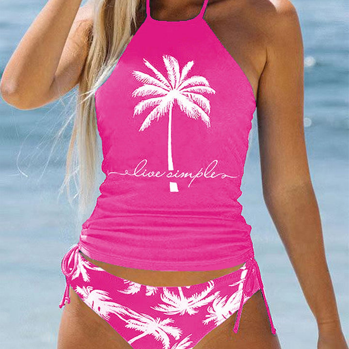 Dame trendy bikinisæt med palme-motiv Skovae