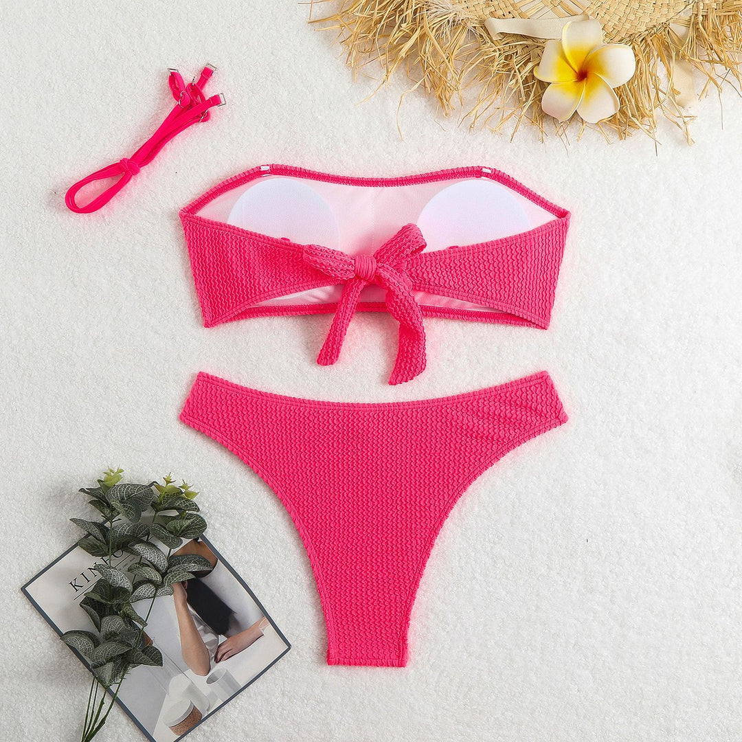 Dame Hæklet Bandeau Bikini Sæt Stilla