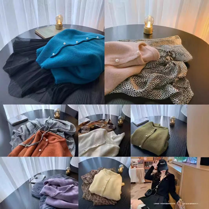 Kvinders cardigan med elegante perleknapper og moderne design Stilla