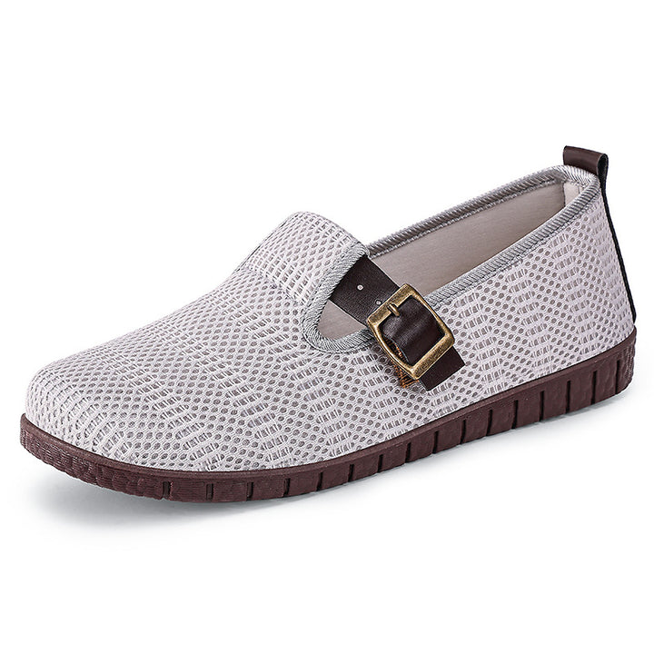 Dame Åndbare Slip-On Mokkasiner med Fashionable Rem Stilla