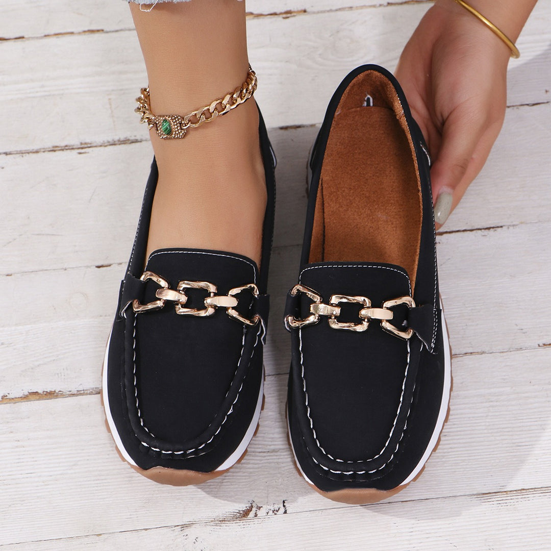Dame Mokkasiner med elegant kædeaccent og åndbar sål Stilla