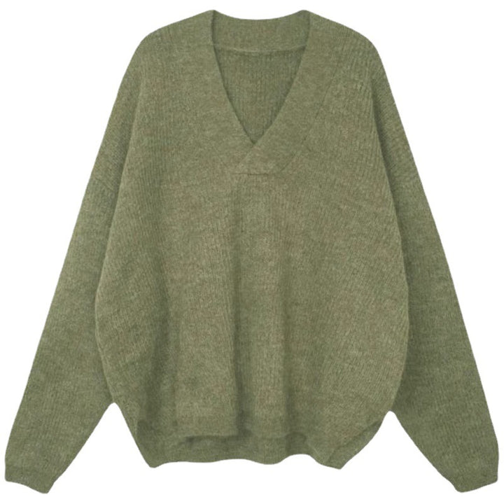 Kvinders V-Hals Chunky Strik Sweater Stilla