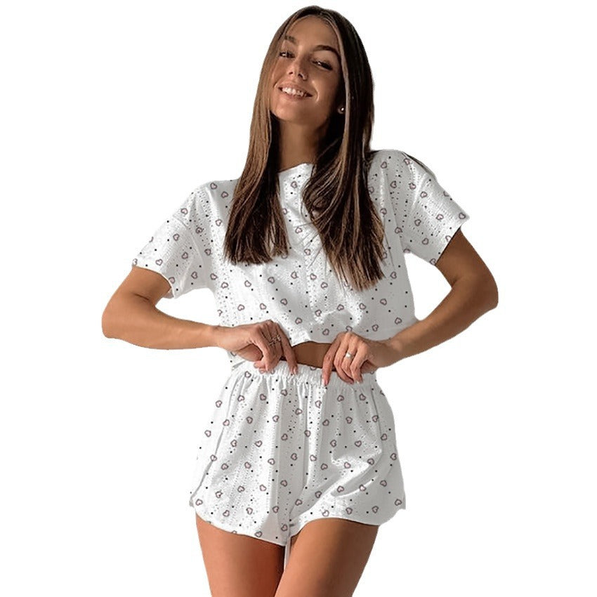 Dame Loungewear Sæt med sødt bjørne-motiv Stilla