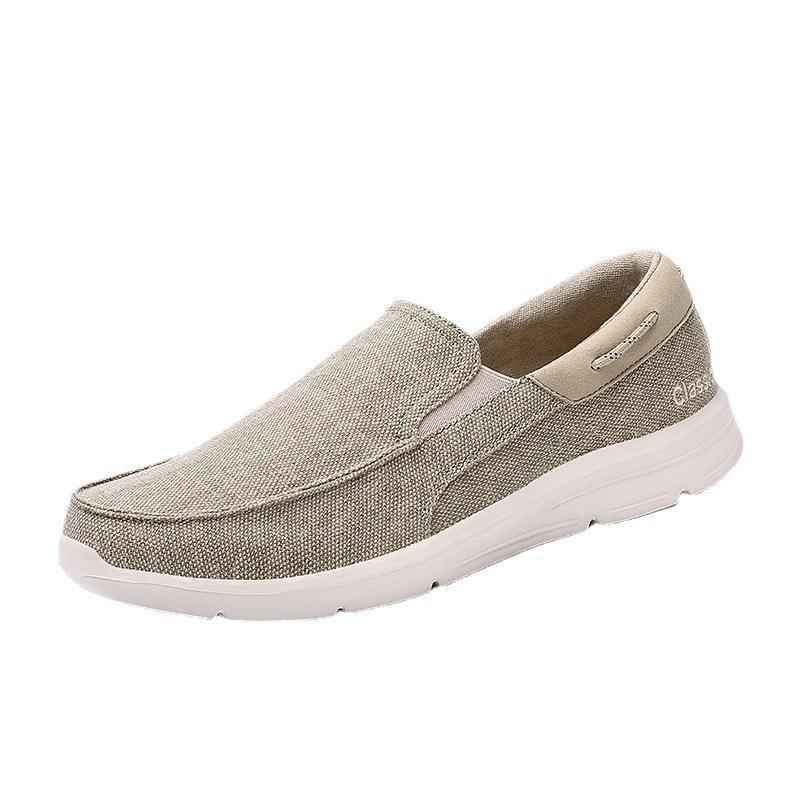 Herrer nan legerer Canvas-Slipper med elastisk indsats og stødabsorberende let sål Skovae