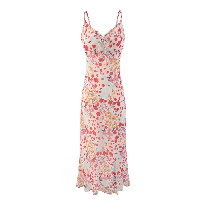 Dame spaghetti strop kjole med floral mønster og elegant snit Stilla