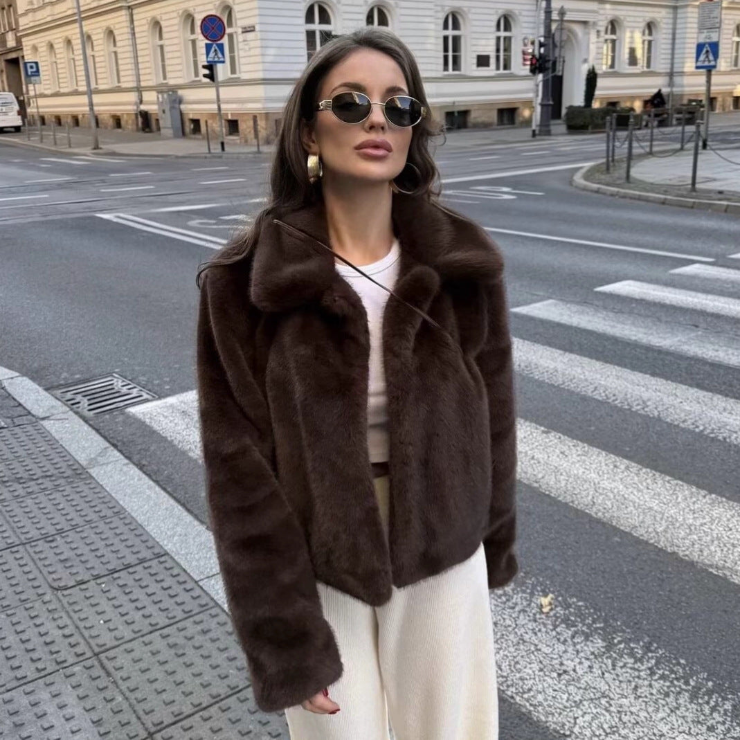 Dames hyggelig faux fur jakke Stilla