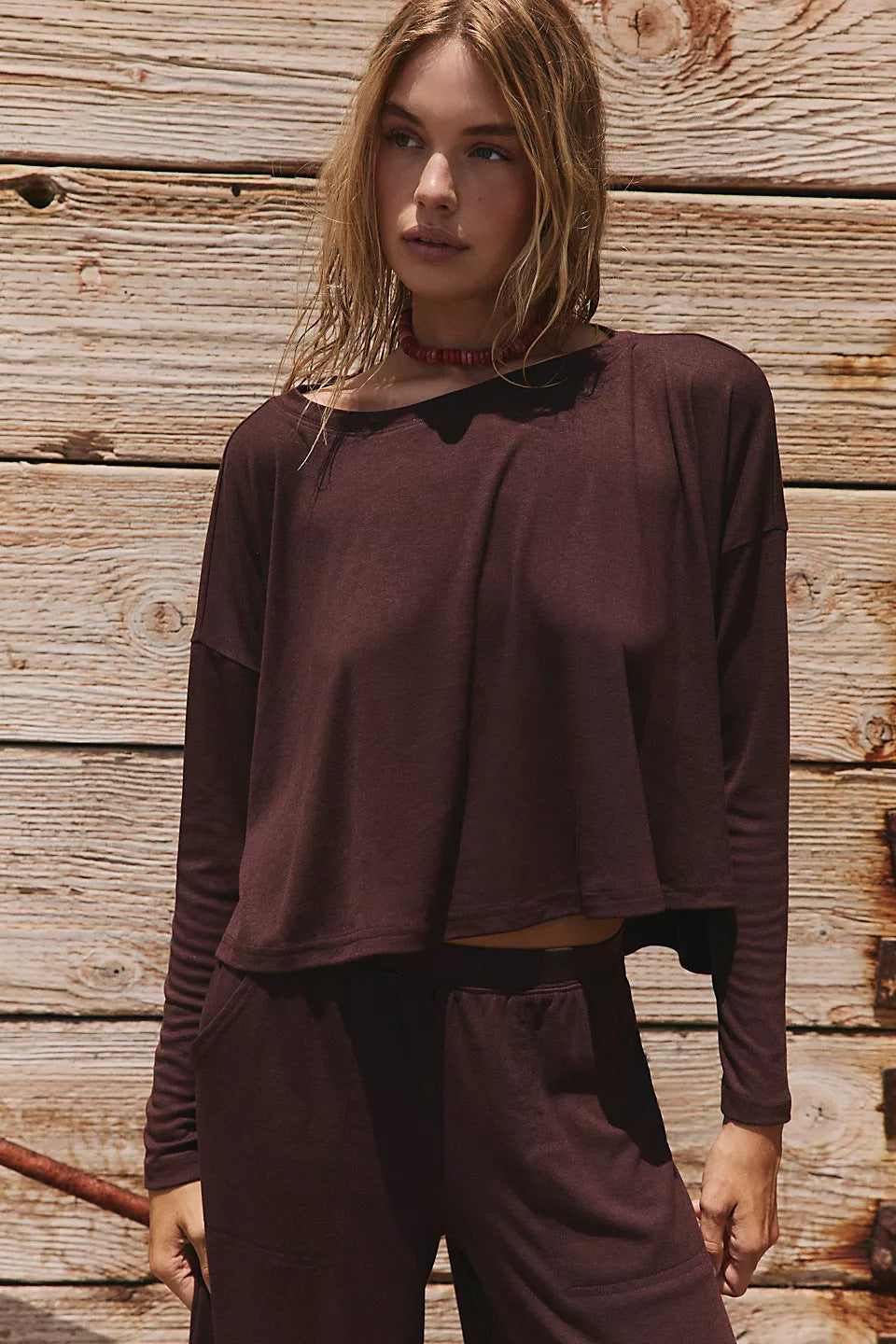 Damer elegant og casual lounge sæt med løs top og brede bukser Skovae