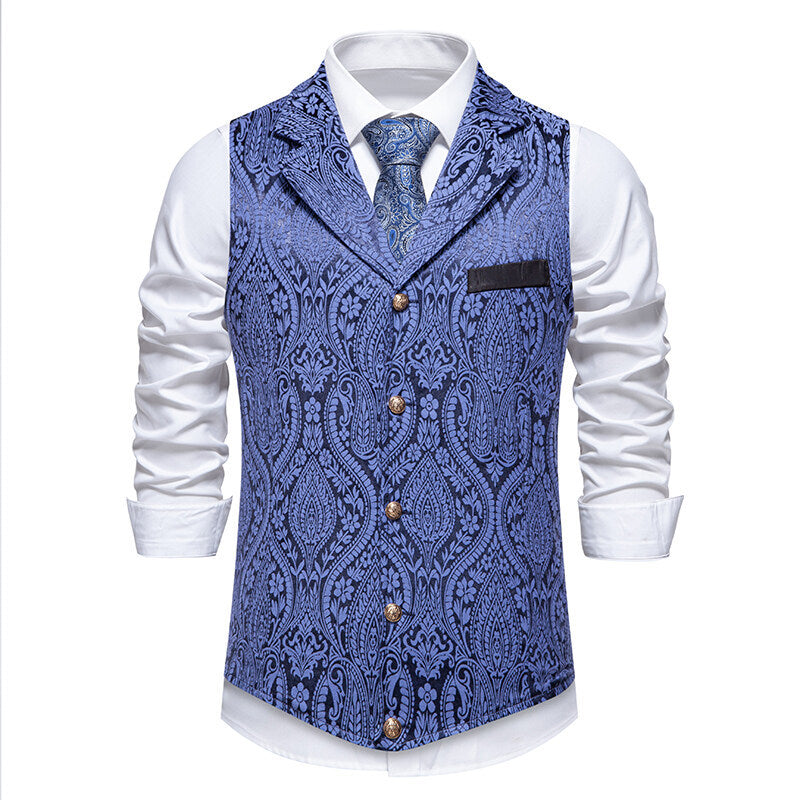 Herrer elegante brokade formel vest Stilla
