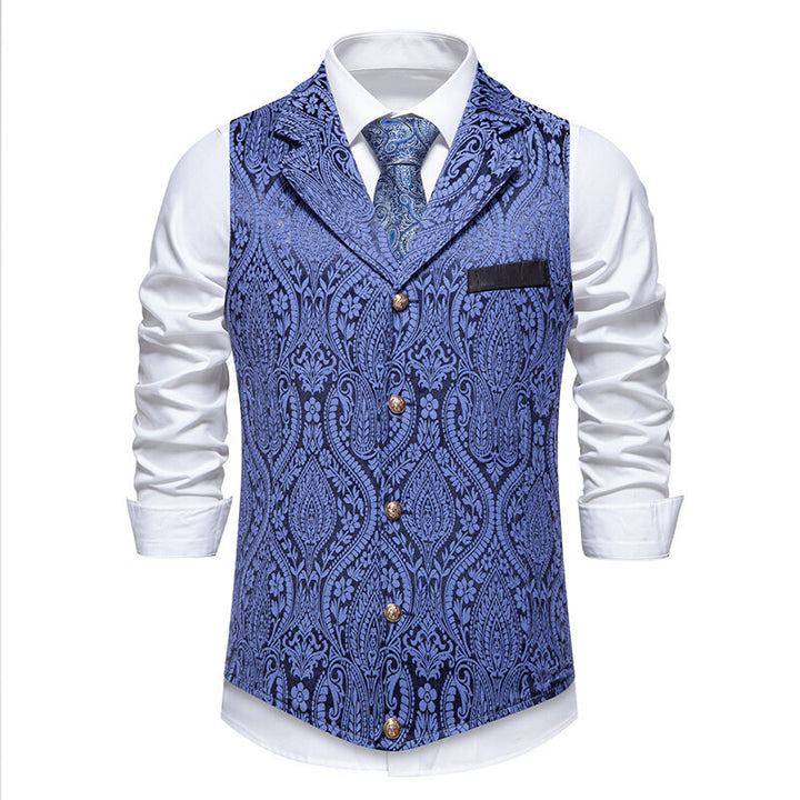 Herrer elegante brokade formel vest Stilla