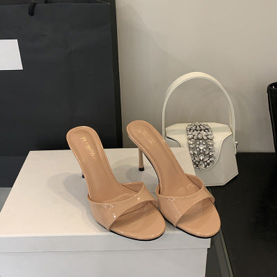 Dame Slingback High Heels med elegant glansfinish og komfortabel fodseng Stilla