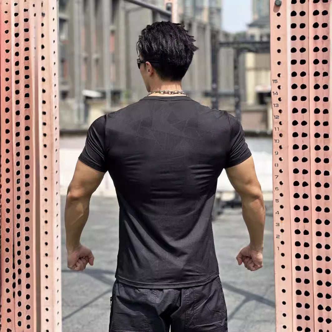 Herrer Åndbart Fitness-T-Shirt med struktureret Design Stilla