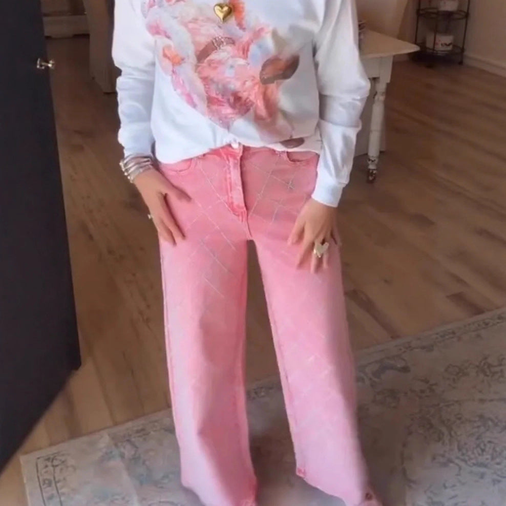 Kvinders brede jeans i en afslappet stil med høj talje Stilla