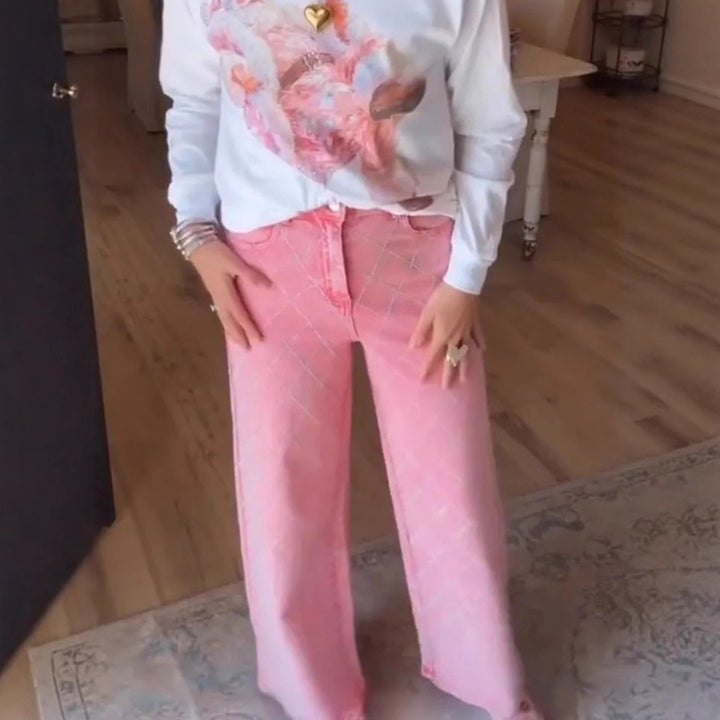 Kvinders brede jeans i en afslappet stil med høj talje Stilla