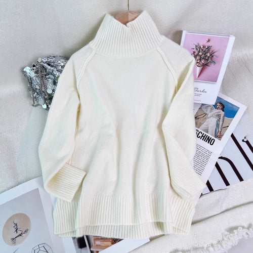 Kvinders moderigtige oversized sweater med struktureret ståkrave Stilla