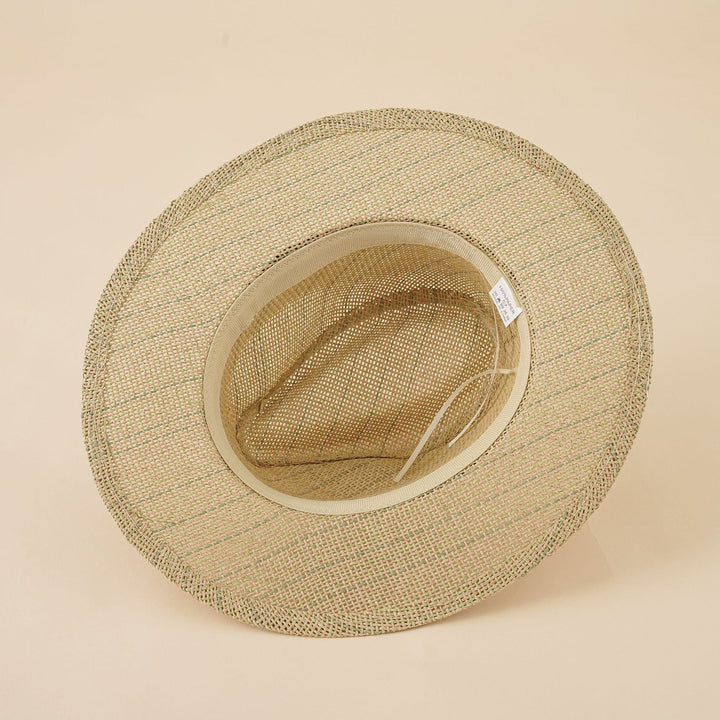 Dame Strand-Fedora-hat lavet af åndbart naturmateriale med bred skygge og smart bånd Skovae