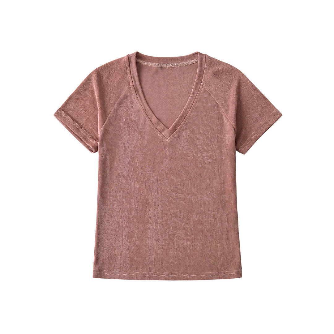 Dame V-hals T-shirt med åndbart materiale og behagelig pasform Stilla