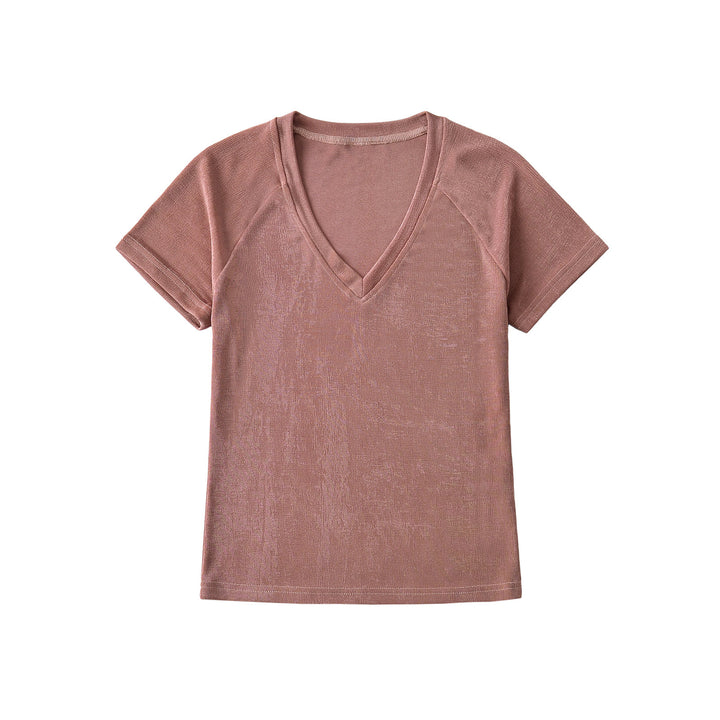 Dame V-hals T-shirt med åndbart materiale og behagelig pasform Stilla