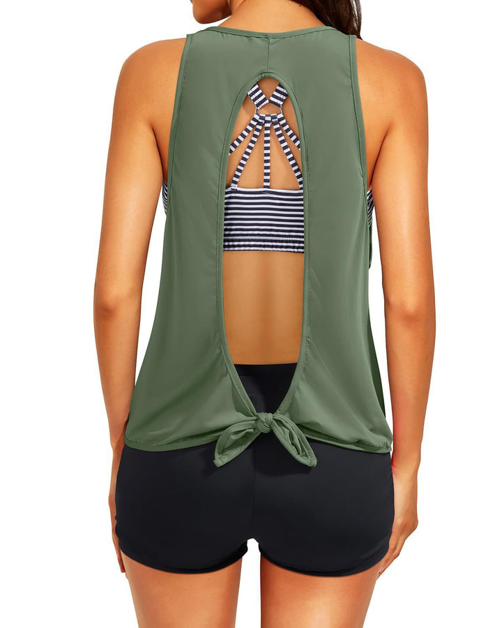 Dame Sporty Tankini top med elegant rygudskæring Skovae