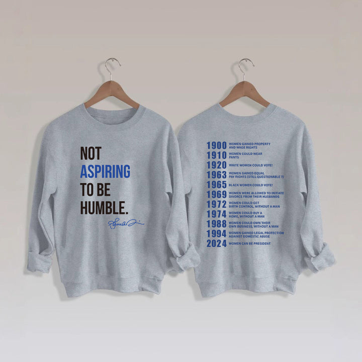 Kvinders sweatshirts med inspirerende tekst og historisk motiv Stilla