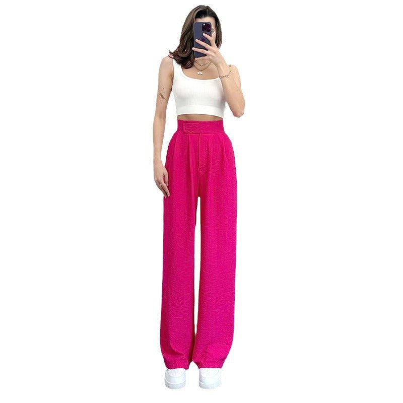 Damer Bred High-Waist Bukser med elegant Plissé Stilla