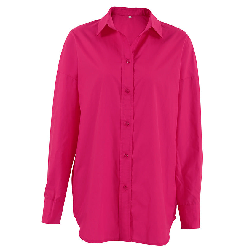 Dame Oversized Businessskjorte med elegant krave og legende snit Stilla