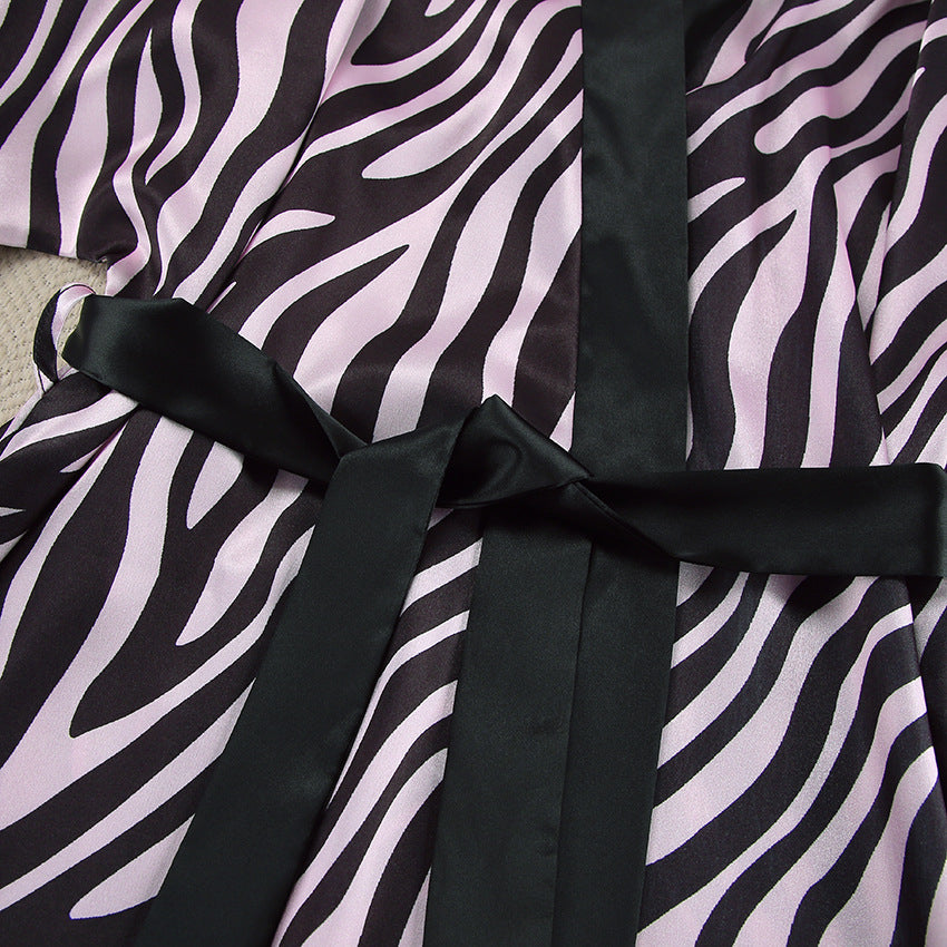 Dame luksus Kimono med Zebra-print Stilla