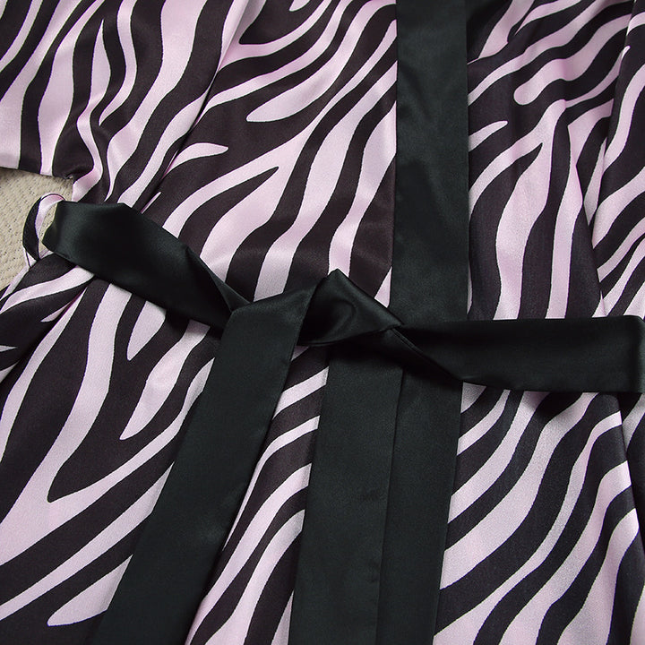 Dame luksus Kimono med Zebra-print Stilla