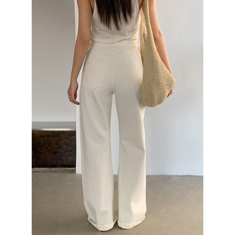 Dame bred jeans med høj talje og elegant silhuet Stilla