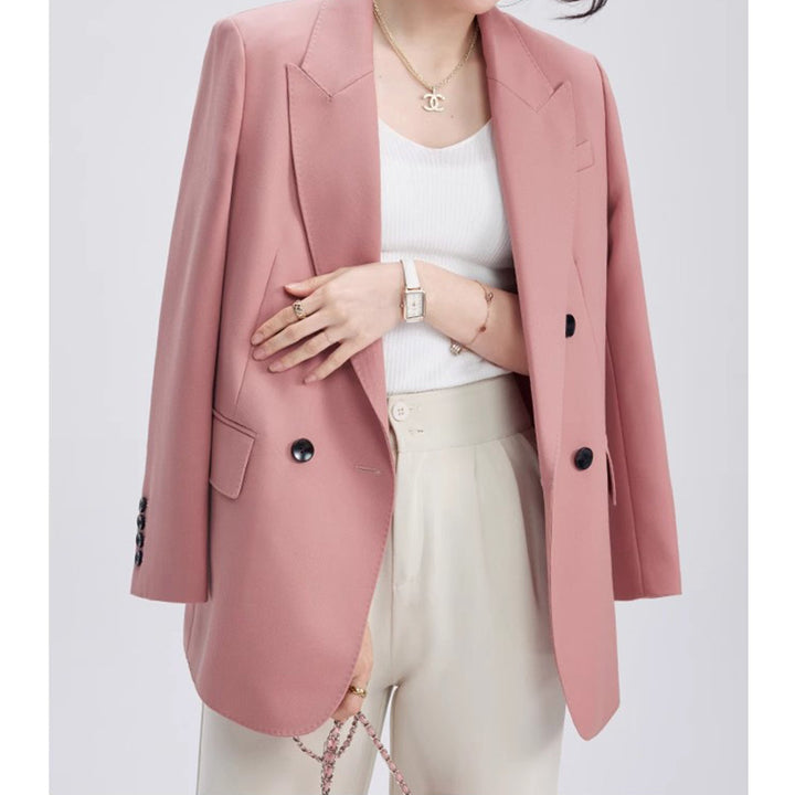 Dame elegant dobbeltknap-blazer med moderne accenter og praktiske lommer Stilla
