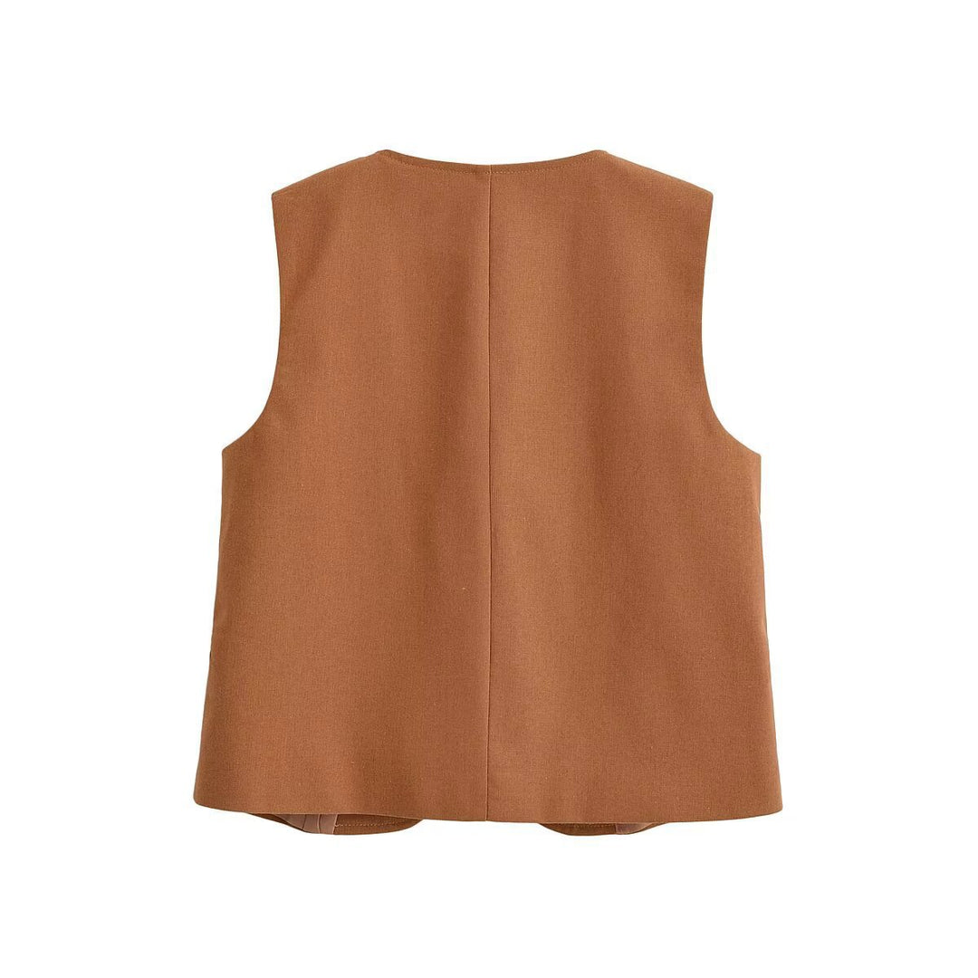 Dame brede Chino-shorts med elegant plissé og praktiske sidelommer Skovae