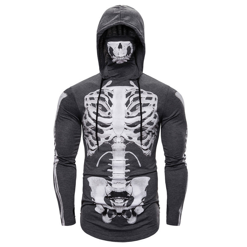 Herrer Grafik Langærmet Hoodie med Skelettryk Stilla